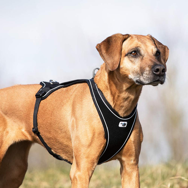 [Australia] - Curli Belka Comfort Dog Harness Custom-Fit Big Dog Harnesses Adjustable Step-in Choke-Free Reflective Vest for Larger Dogs S Red 