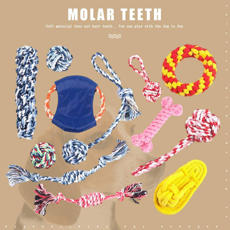 SENDILI Chew Toys - 5Pcs/Sets Natural Braided Cotton Rope Toys Set Interactive Dog Toys for Teeth Cleaning Style A - PawsPlanet Australia
