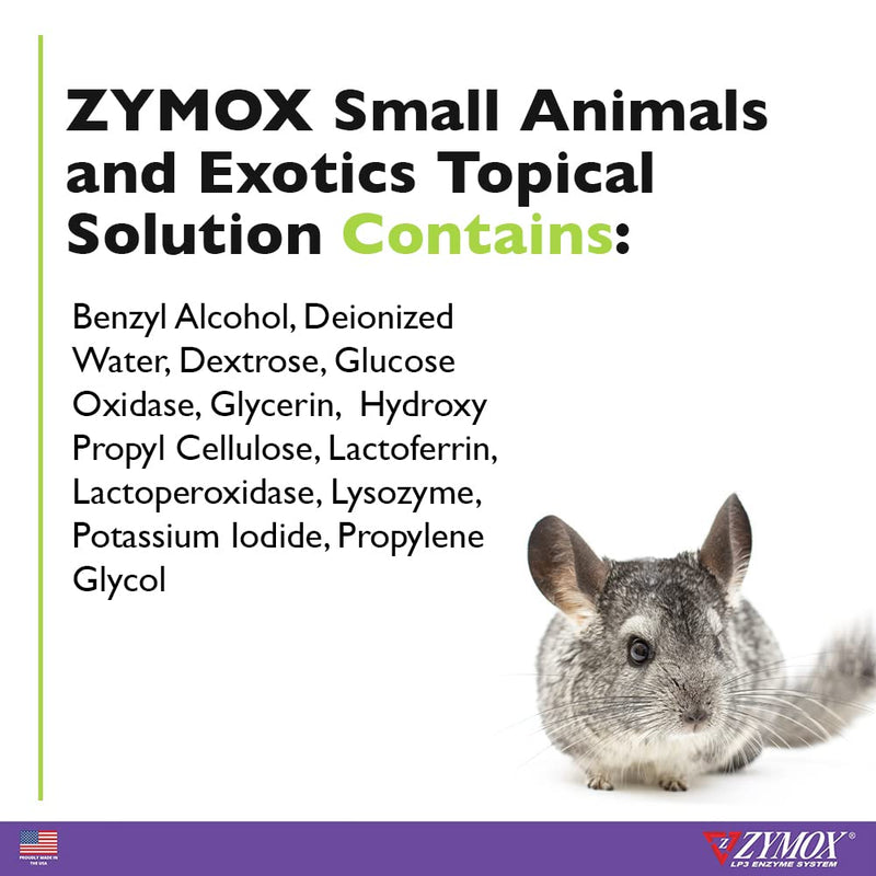 Zymox Small Animal & Exotic Topical Solution, 1.25 oz. – Supports Healthy Skin & Ears for Dog, Cat, Rabbit, Guinea Pig, Ferret, Hamster, Chinchilla, Monkey - PawsPlanet Australia