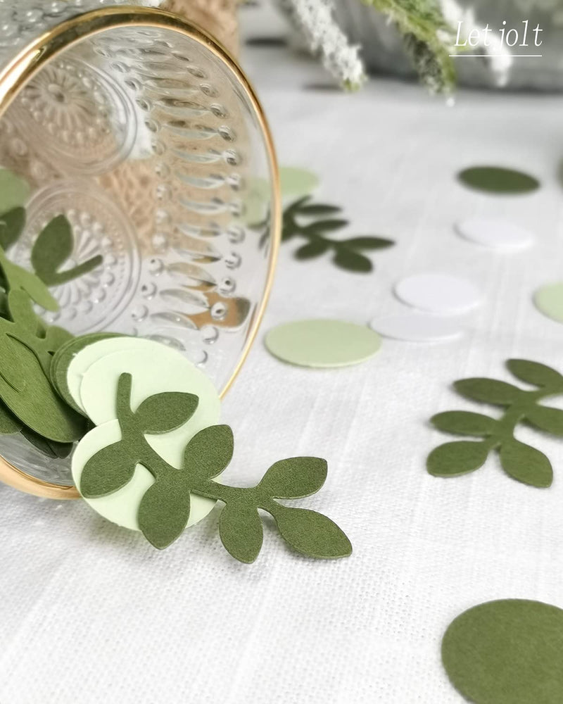 Greenery Gold Eucalyptus Confetti Baby Shower Green Gold Christmas Scatter Table Decoration Nature-Theme Party Bridal Shower Party Wedding Classroom Nursery Decor Supplies 210 Pcs Lihght Green - PawsPlanet Australia