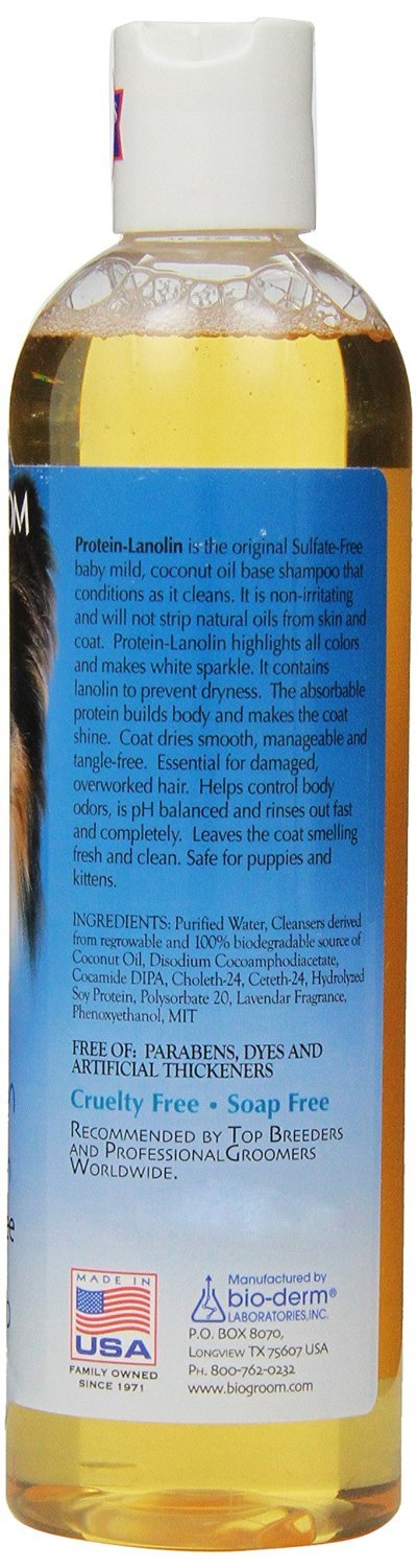 [Australia] - BIO-GROOM Protein Lanolin Tearless Dog Shampoo 5:1 Concentrate (12 oz.) 