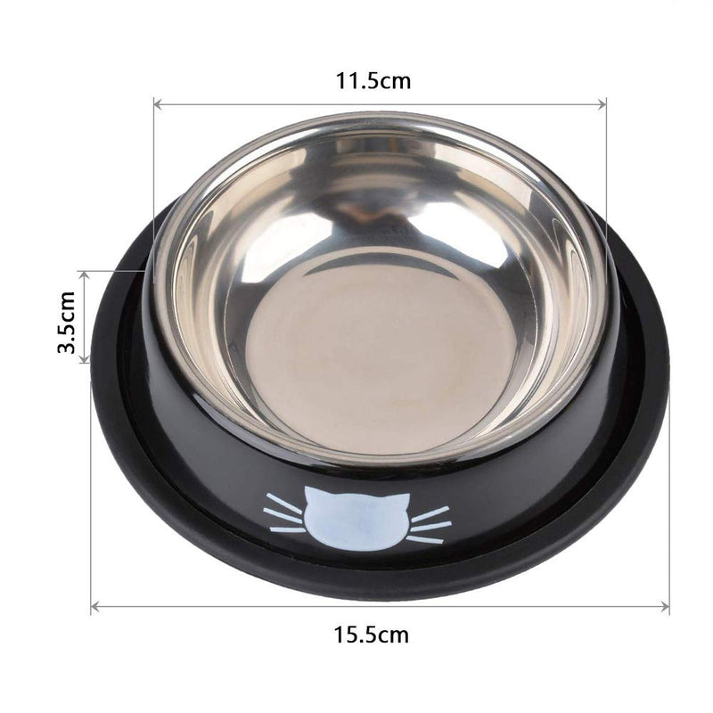 SaponinTree Stainless Steel Pet Cat Bowl, 2 Pack Food Grade Feeding Bowl Non Skid with Natural Rubber Base for Small Dogs Cats 2 Pcs - PawsPlanet Australia