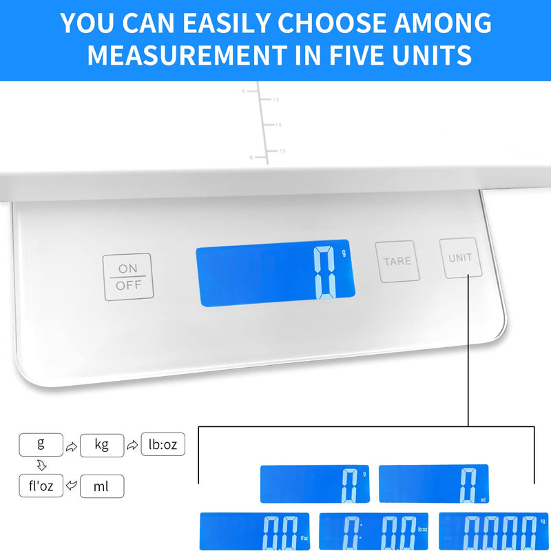MINDPET-MED Digital Pet Scales for Small Animals Welf Scales Mini Precision Gram Weight Balance High Precision 1g Suitable for Newborn Pets White - PawsPlanet Australia