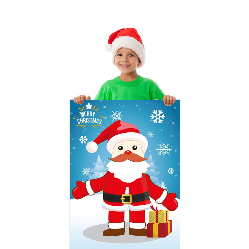 TUPARKA Pin The Beard on The Santa Claus Christmas Party Games with 24 Beard Stickers for Xmas Gifts, Christmas Indoor Decorations - PawsPlanet Australia