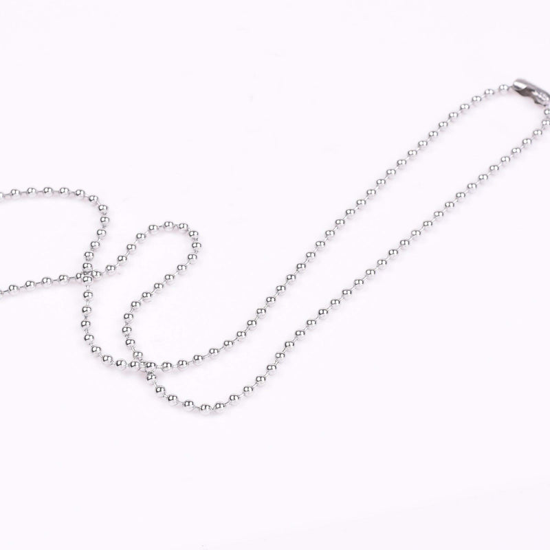 [Australia] - Cosmos 2 Pcs Military Dog Tags with 23.5 Inch Nickel Plated Steel Ball Chains 
