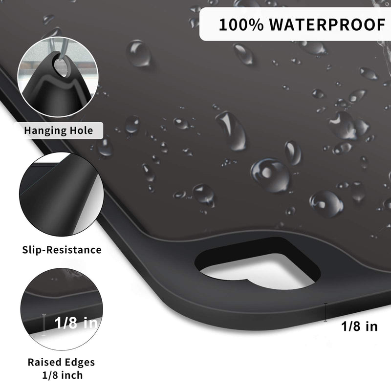 MIDOG Dog Food Mat - Silicone Dog Cat Bowl Mat for Feeding Food and Water - Lifetime Replacement - Washable Non-Slip Mat Waterproof Dog Placemat for Puppy Small Medium Large Pets L:19"×12" Black - PawsPlanet Australia