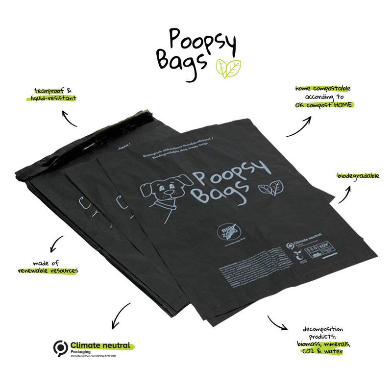 BIOZOYG climatic neutral Poopsy Bags biodegradable dog poop bags I excrement bags for dogs tearproof & moisture resistant I dog bags made from renewable raw materials I 50 bags 21x32 cm 32 x 21 cm (50 pcs.) - PawsPlanet Australia