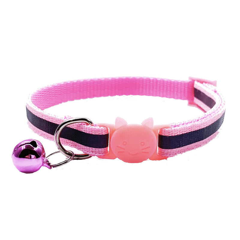 [Australia] - PACCOMFET 12 Pcs Breakaway Cat Collar Nylon Reflective Cat Collar with Bell, Multicolor, Safe and Durable 