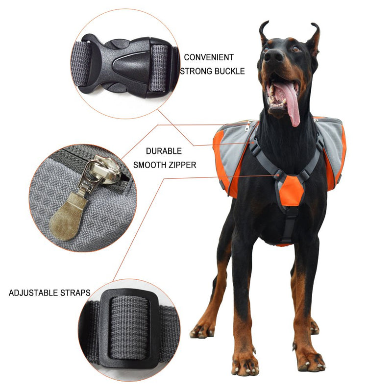 [Australia] - Lifeunion Adjustable Service Dog Supply Backpack Saddle Bag for Camping Hiking Training Black Small 