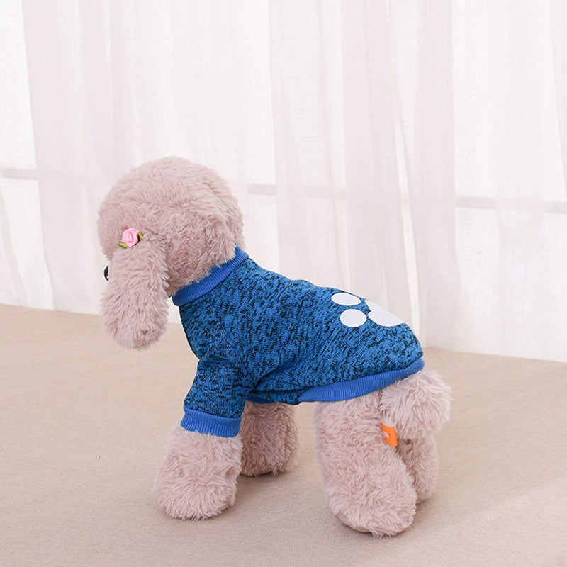 Fashion Pet Dog Clothes Classic Knitwear Dog Sweater Soft Warm Pup Dogs Shirt Winter Puppy Sweater for Medium and Small Dogs (Blue, Small) Blue - PawsPlanet Australia