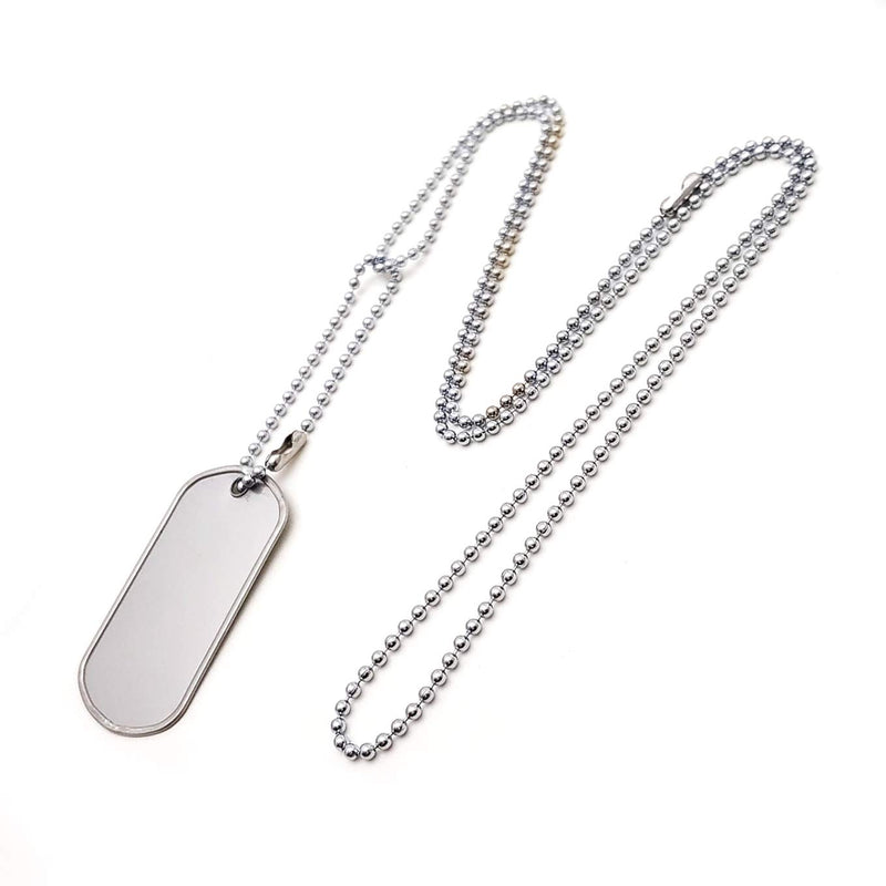 Stainless Steel 4.5 in and 27 in. Military Dog tag Ball Chain Ships in 1-2 Days from USA! - PawsPlanet Australia