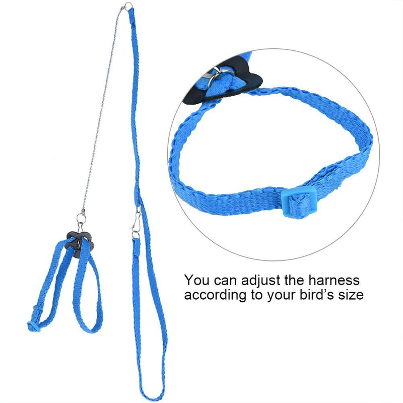 Parrot Harness, 1.2M Adjustable Bird Harness Parrot Training Leash Parrot Release Traction Strap Outgoing Rope for African Grey Cockatoo Parakeet Cockatiel(Blue) Blue - PawsPlanet Australia