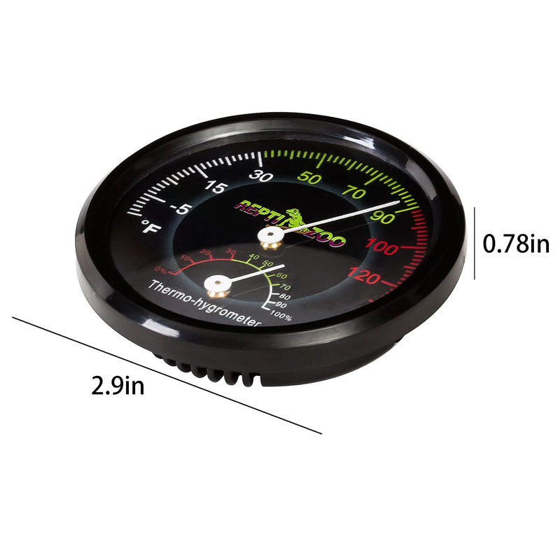 REPTI ZOO Reptile Terrarium Thermometer Hygrometer Dual Gauges Pet Rearing Box Reptile Thermometer and Humidity Gauge - PawsPlanet Australia