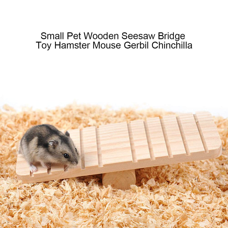 Zerodis Hamster Pet Wooden Seesaw Bridge Toy, Exercise Game Chew Toy for Small Animals Hamster Mouse Gerbil Chinchilla Squirrel - PawsPlanet Australia