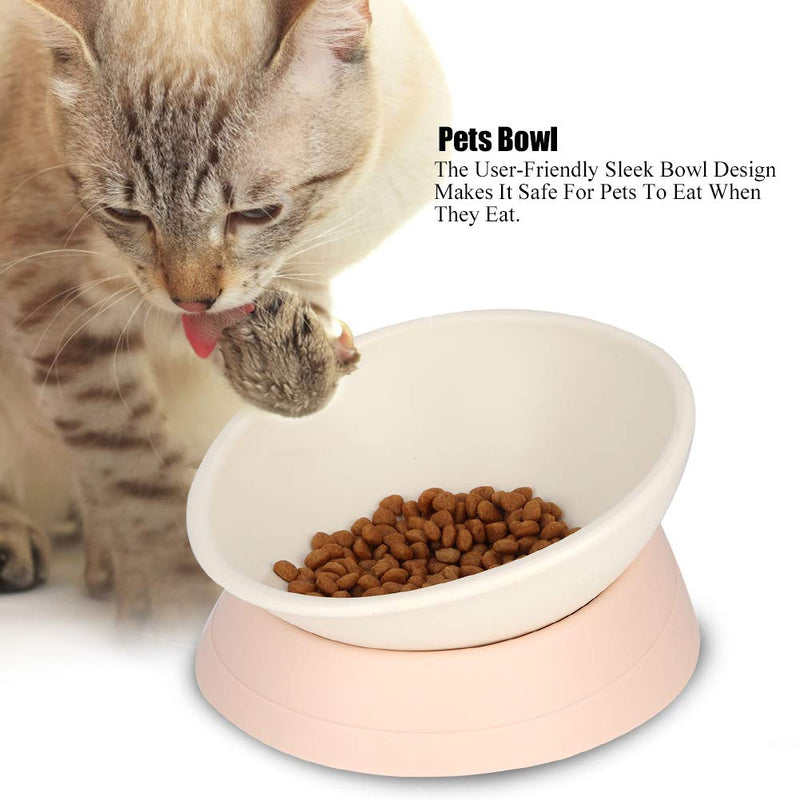 Slanted Dog Bowl Non Slip Tilted Pet Bowls Wide Mouth Dog Feeder Cat Food Water Bowl Dish Pet Sterile Tableware Dog Feeding Watering Supplies with Detachable Stand(White) - PawsPlanet Australia