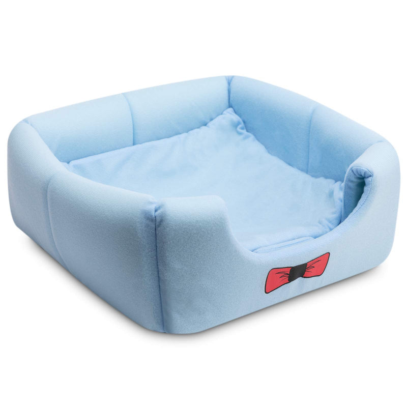 [Australia] - Hollypet Self-Warming 2 in 1 Foldable Cat Bed, Comfortable Triangle Kittens Cave Tent House S Blue 