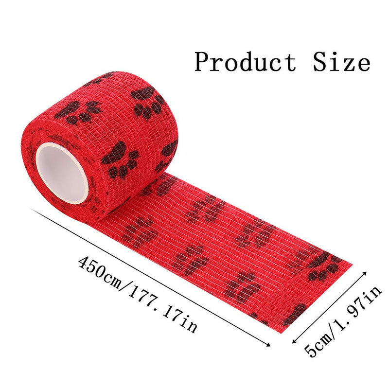 Heyu-Lotus 6 Rolls Pet Vet Wrap, Self Adhesive Cohesive Bandage Non-Woven Elastic Breathable Vet Wrap Bandage Tape for Pet Animals, 5cm x 4.5m - PawsPlanet Australia