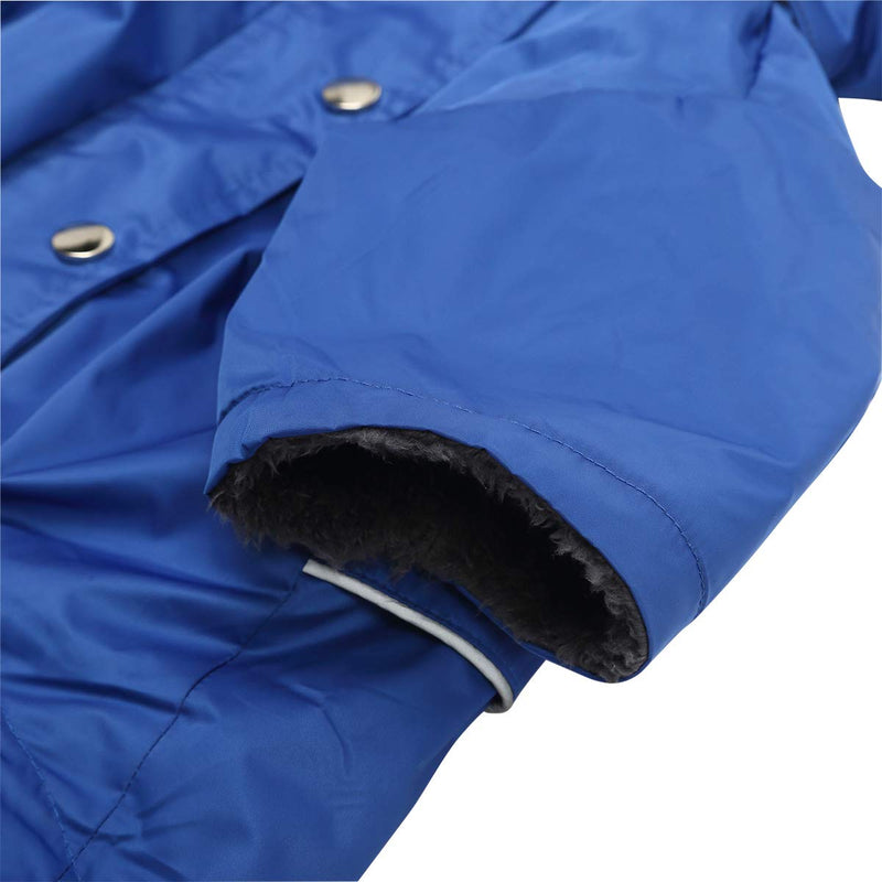 Geyecete Stylish Premium Dog coats - Cold Weather Dog Jacke -Coat Sweater Hoodie Outwear Apparel, Pockets, Rain/Water Resistant, Adjustable Drawstring -Blue-L L Blue - PawsPlanet Australia