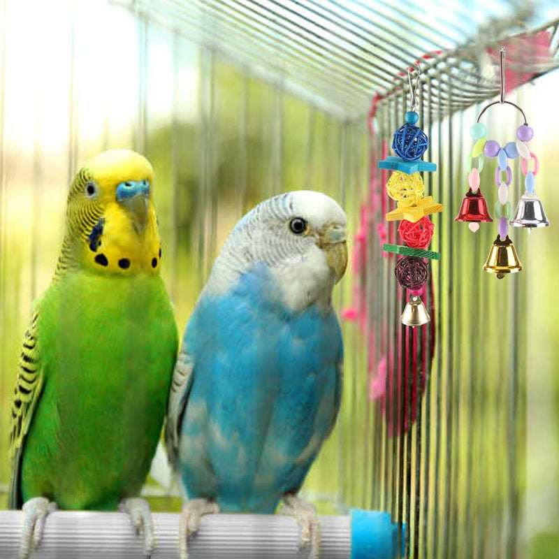 Bebester Bird Chewing Toys, 7pcs Bird Cage Toy Parrot Swing Toy Hanging Colorful Chewing Perches Parrot Toy Parrot Bite Toy for Small Conures, Love Birds, Small Parakeets Cockatiels, Macaws - PawsPlanet Australia