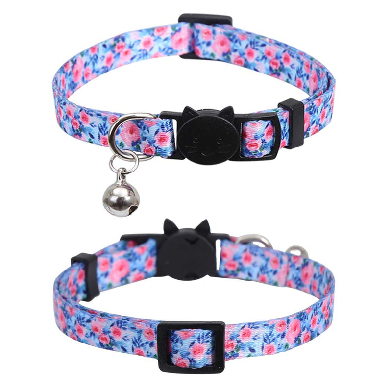 Lamphyface 3 Pack Cat Collar Floral with Bell Breakaway Adjustable Flower for Cats Kitten - PawsPlanet Australia