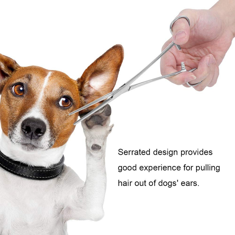 Stainless Steel Pet Forceps Haemostatic Forceps Piercing Dog Ear Hair Clamps Puller with Straight Tip Pet Groomers Scissors Tools - PawsPlanet Australia