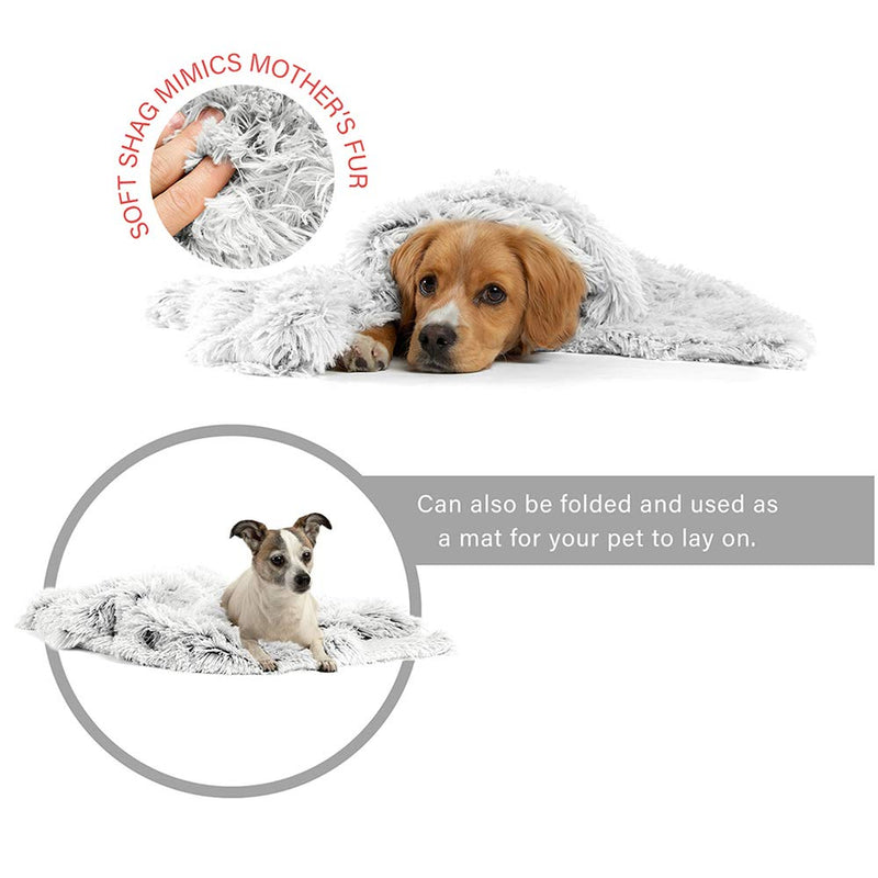 [Australia] - Best Friends by Sheri Luxury Shag Dog & Cat Throw Blanket 30x40, Frost, Matching Donut Shag Cuddler Bed, Multi-Use, Mat, Sofa Cover, Warming 