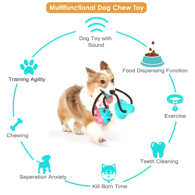 [Australia] - Spofe Suction Cup Dog Toy, Upgrade Molar Bite Toys Self-Playing Dog Chew Toy with Suction Cup Interactive Toys Food Dispensing Teeth Cleaning Ball Toys 