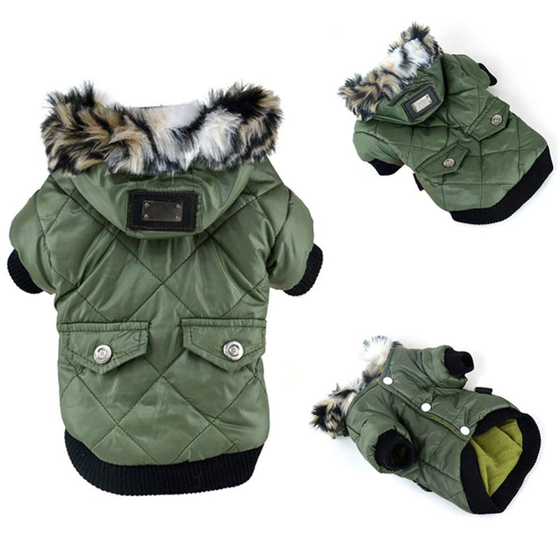 Balai Small Dog Faux Hoodie Thick Jacket Pet Puppy Waterproof Warm Coat Clothes for Small Breed Dog Like Chihuahua L - PawsPlanet Australia