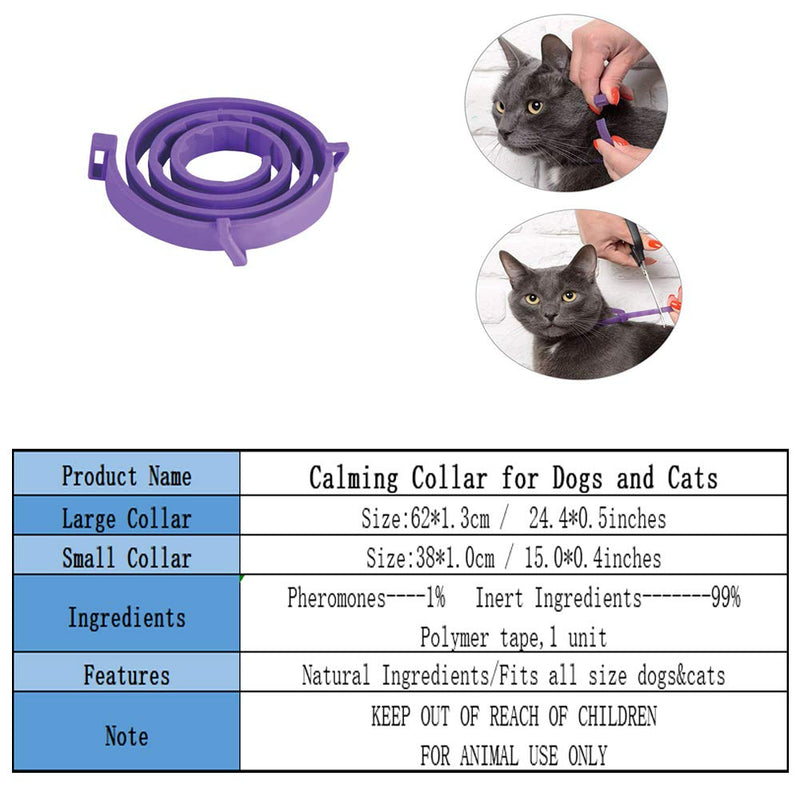 ALQFFHL Calming Collar for Dogs and Cats, Anti Anxiety Collar with Adjustable Size,Natural Safe Waterproof Long Lasting Calming Effect Cat and Dog Anxiety Relief,1 Pack (Small) Small 1Pack - PawsPlanet Australia