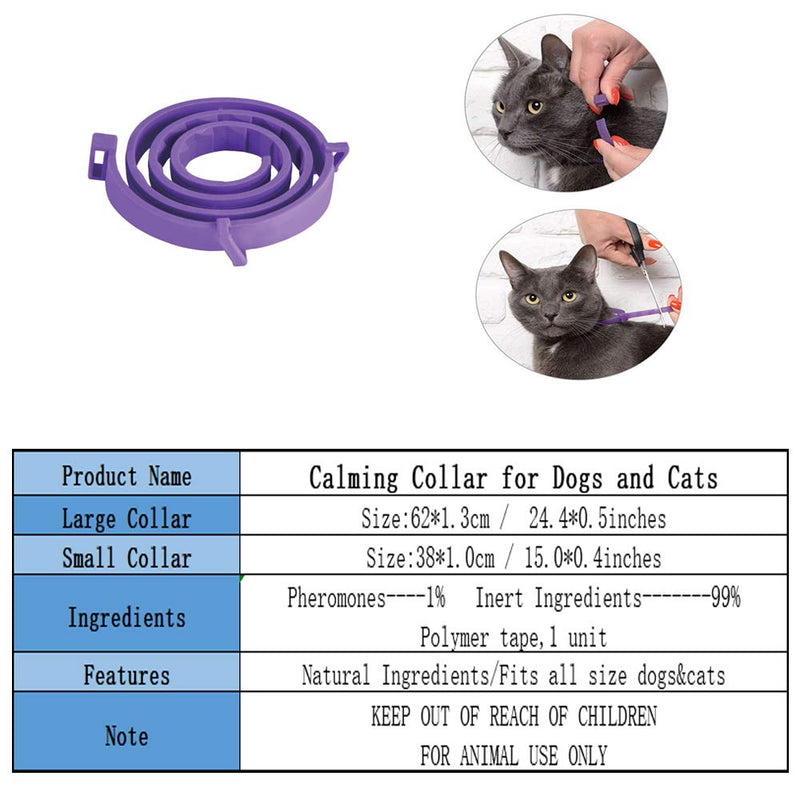 ALQFFHL Calming Collar for Dogs and Cats, Antianxiety Collar with Adjustable Size,Natural Safe Waterproof Long Lasting Calming Effect Cat and Dog Anxiety Relief,1 Pack(Small) Small 1Pack - PawsPlanet Australia