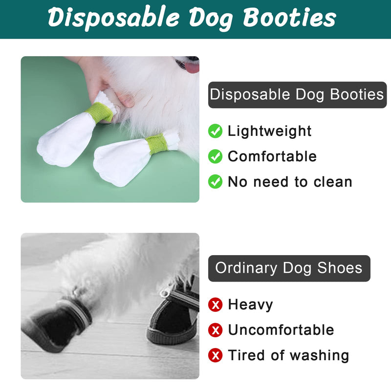 Pet Soft Dog Boots - Disposable Dog Booties Paw Protectors Doggie Shoes, Keep Pet Clean Outdoor Waterproof for Puppies Small Dogs, 20pcs Small Small -20 Counts - PawsPlanet Australia