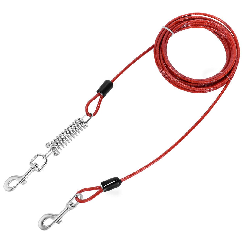 UEETEK Dog Tie Out Cable for Dogs, 20ft Pet Heavy Tie-Out Cable with Swivel Clip Tangle Free for Dogs Up to 110 Pound - PawsPlanet Australia