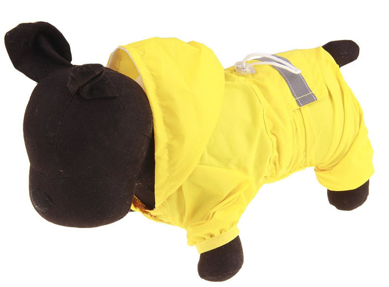 Xiaoyu Adjustable Pet Dog Waterproof Jumpsuit Raincoat Jacket with Safe Reflective Strips L Yellow - PawsPlanet Australia