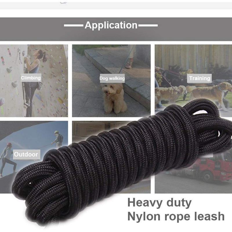 [Australia] - MayPaw 15FT/30FT/50FT Long Rope Training Dog Leash- Heavy Duty Nylon Recall Pet Tracking Line- for Small Medium Outside Training Play Camping or Backyard 100ft*1/3" black 