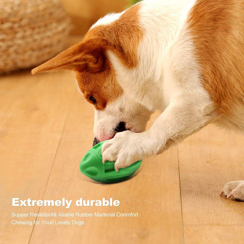 BundleMall Pet Dogs Molar Rugby Rubber Ball,Dog Toothbrush Tooth Cleaning Chew Toy,Dog Squeaky Interactive Bite Resistant Toys, Suitable for Large Medium Dogs (green) green - PawsPlanet Australia