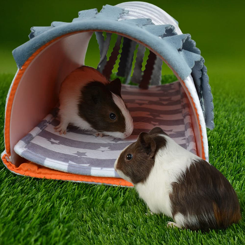 Pet Small Animal Tunnel,HOMEYA Guinea Pig Hideout Play Tube Toys Hideaway Bedding with Fleece Forest Curtain for Chinchillas,Hedgehogs,Rats,Sugar Glider-Removable Two Side Pad Cage Accessories-Rainbow Grey Star - PawsPlanet Australia