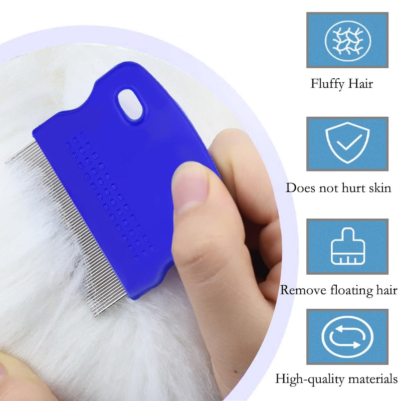 Pack of 4 cat dog flea comb, lice comb, flea comb for removing fleas, metal teeth lice comb, flea tear stain remover comb, pet comb stainless steel lice comb - PawsPlanet Australia