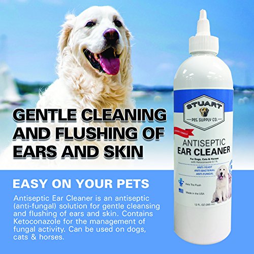 Stuart Pet Supply Co. Antiseptic Dog Ear Infection Treatment -Veterinary Formulated-Veterinary Recommended for Head Shaking, Itching, Discharge & Smelly Ears 100% Guaranteed 8oz. & 12oz. 12 oz. - PawsPlanet Australia