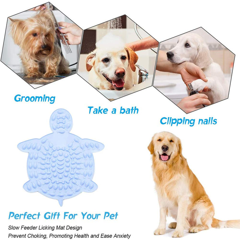 Simmpu 2 lick pads for bathing and washing clothes for cats and dogs, with slow sucking function-for relaxation and entertainment, bathing, bathing and nursing for pets (blue and green) - PawsPlanet Australia