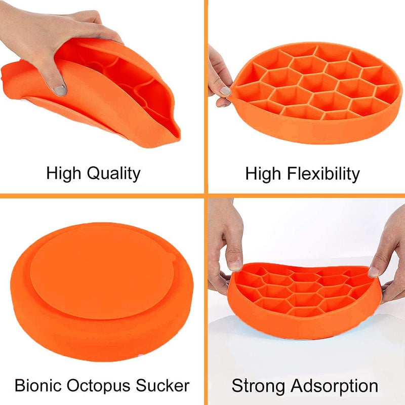 Dricar Slow Feeder Dog Bowl, Large Honeycomb Non Slip Anti Gulp Dog Bowls to Slow Eating, Interactive Slow Feeding Bowl for Dogs and Cats (Orange) Orange - PawsPlanet Australia