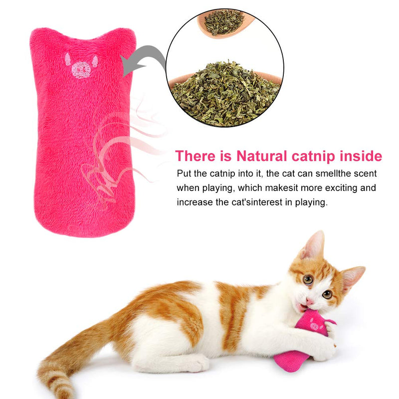 [Australia] - SEGMINISMART Cat Catnip Toys, Interactive Plush Cat Toys, 5Pcs Catnip Chew Toy, Soft Plush Cat Pillow for Cat Kitten Teeth Cleaning Playing Chewing 