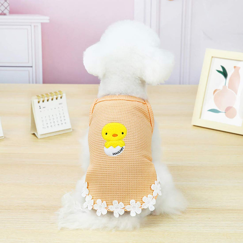 Dog Dress Puppy Skirt Dog Clothes Princess Dresses Tutu Chick Braces Skirt Wedding Cotton Suspender Skirt for Small Dog Girl Female Cat (Orange, S) Orange - PawsPlanet Australia