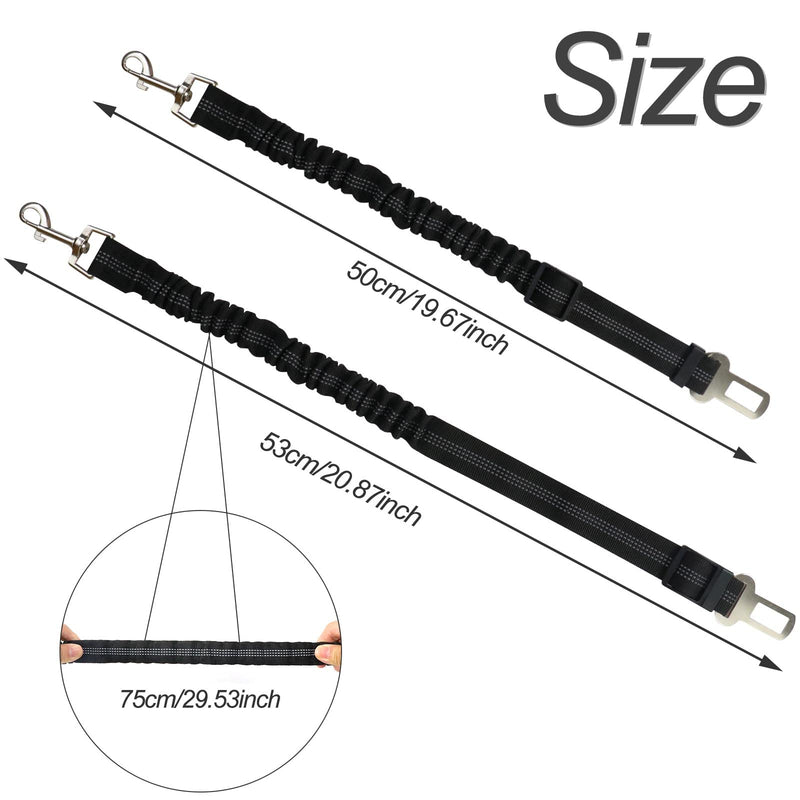 Redamancy dog seat belt for car, 1 piece adjustable seat belt, dog seat belt for car, dog seat belt with elastic shock absorption and strong carabiners, for dogs and cats. Maximum size 75CM - PawsPlanet Australia
