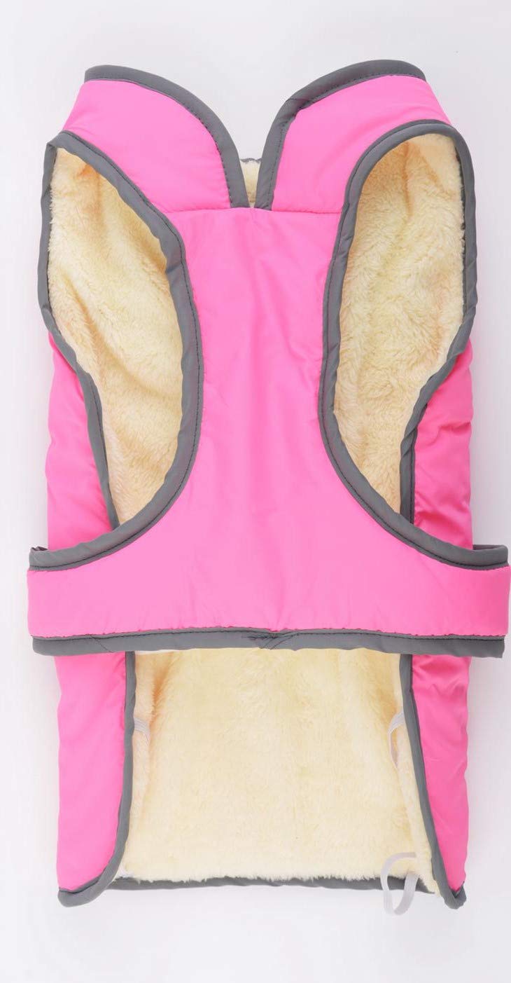 RC GearPro Reversible Stormguard Design Winter Dog Vest Reflective Waterproof Windproof Pet Coat Cold Weather Warm Puppy Jacket (M, pink) M - PawsPlanet Australia