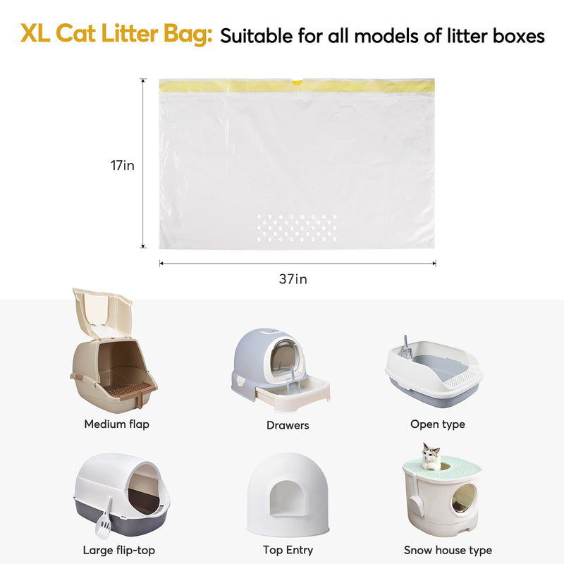 Adou Cat Litter Bags,7 Pcs Sifting Litter Box Liner,Drawstring Cat Heavy Duty Litter Box Liners,Jumbo Cat Litter Liners,Super Thick，3s Clean，Litter Bags,Cat Litter Box Liners 7 Count (p[ack of 1) - PawsPlanet Australia