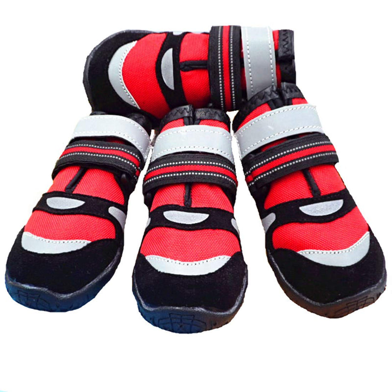 VICTORIE Dog Shoes Rain Waterproof Protective Boots for Small Medium and Large Dogs 4pcs Red L - PawsPlanet Australia