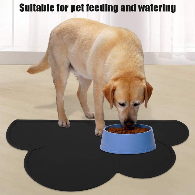 Cat Feeding Mat Clound Shape Pet Feeding Dish Bowl Mat Dog Puppy Silicone Food Water Placemat Cushion(Black) Black - PawsPlanet Australia