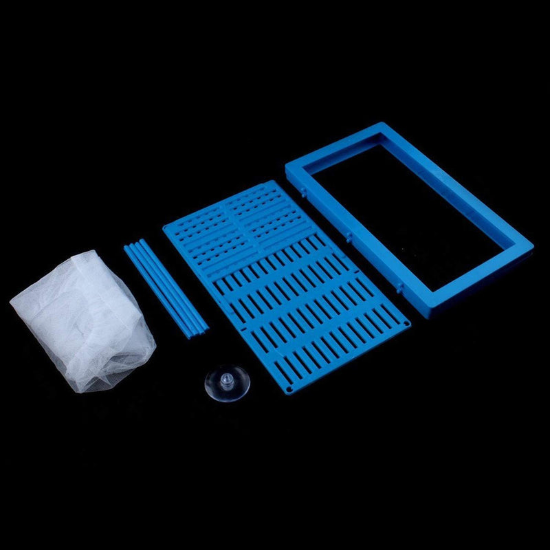 [Australia] - XMHF Aquarium Fish Breeder Box Isolation Box Net Breeder Hatchery Incubator Separation Net, White Blue 