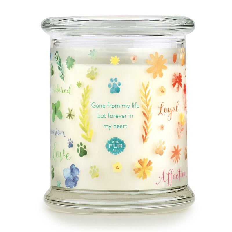 [Australia] - One Fur All - Pet Memorial Candle - Furever Loved Pet Eco-Friendly Natural Soy Wax Candle, Non-Toxic & Paraffin-Free Reusable Glass Jar Candle, Cat & Dog Memorial Candle, Up to 60 Hours Burn Time 