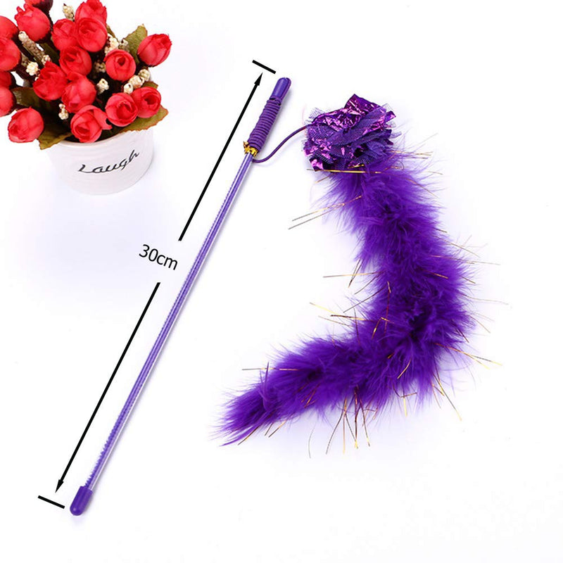 [Australia] - KABASI Cat Wand and Rainbow Charmer Toy, 2Pcs Interactive Cat Teaser Feather Wand with Sound Paper and 1Pcs Rainbow Ribbon Wand for Kitten Cat Having Fun Exerciser Playing 3PCS 